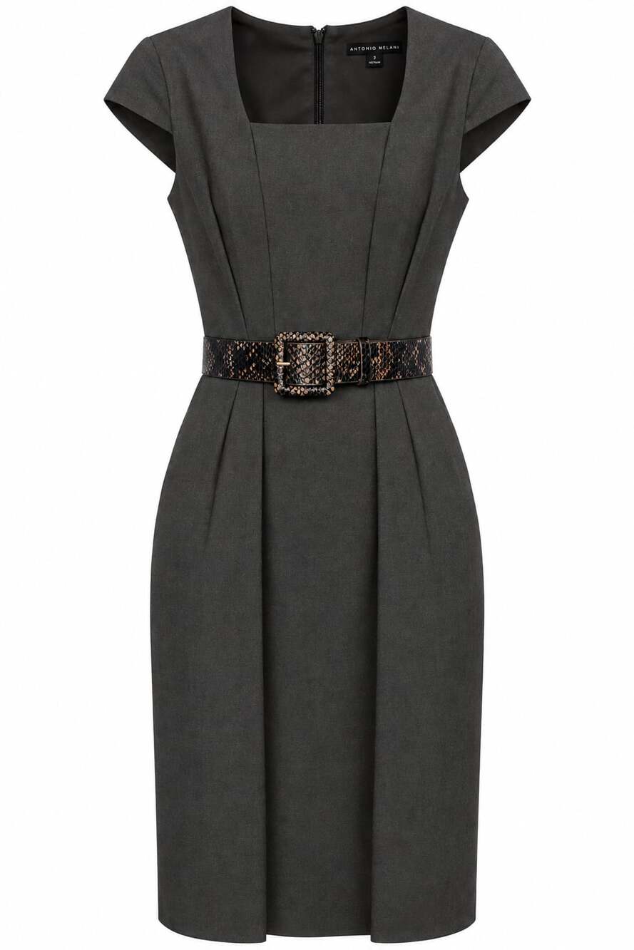 Antonio Melani Sheath Dress Size 2 Green Cap Sleeve